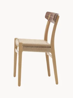Sedia in legno con seduta intrecciata CH23