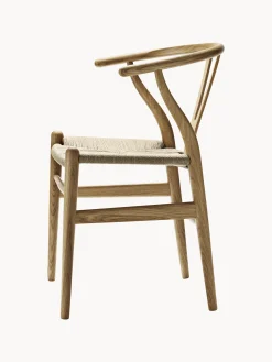 Sedia in legno con seduta intrecciata CH24 Wishbone Chair