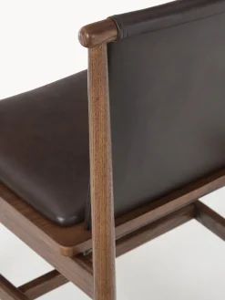 Sedia in legno di frassino con seduta in pelle Hayo