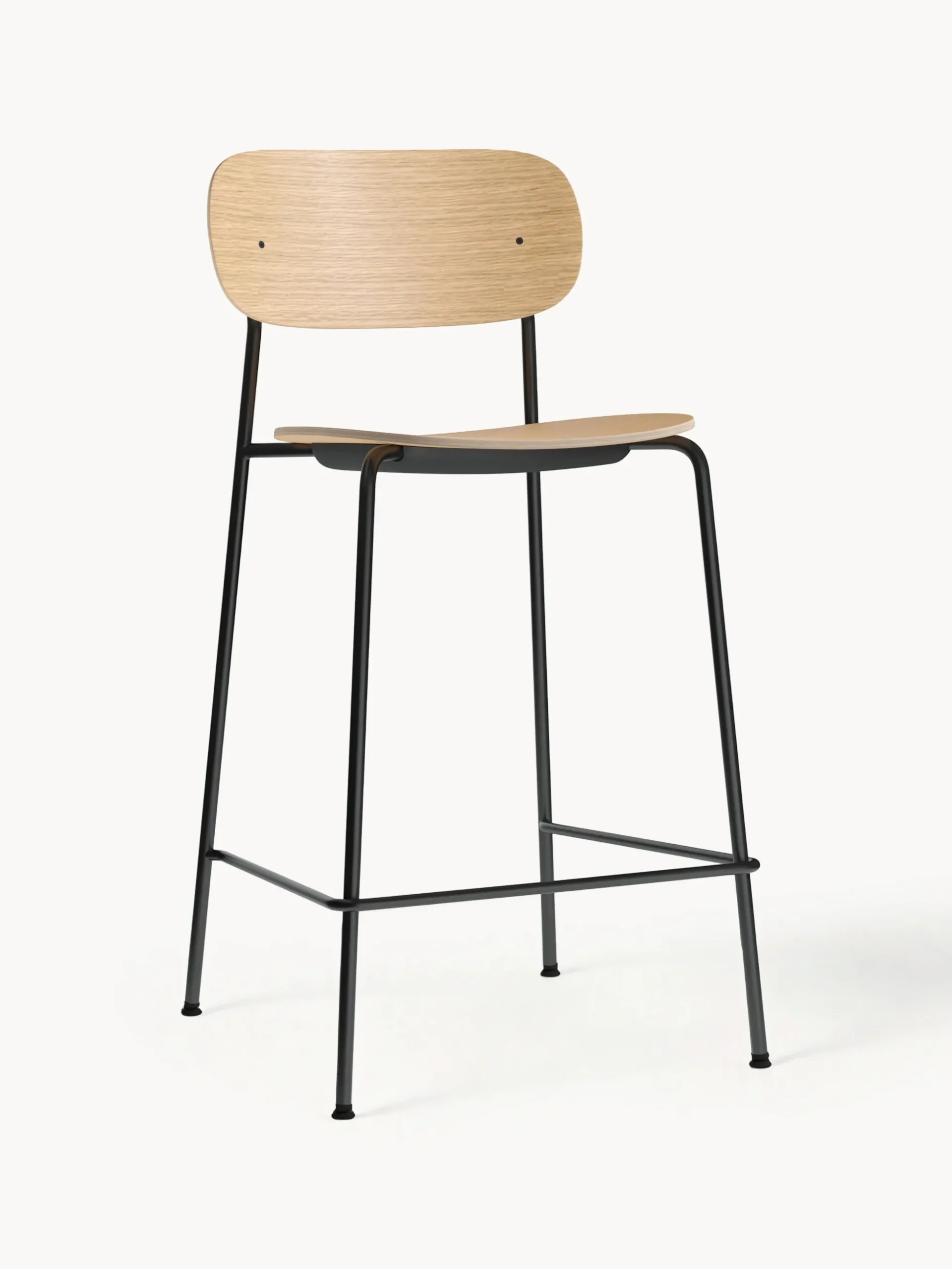 Sedia alta in metallo e legno Co