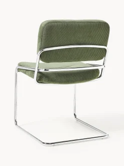 Sedia cantilever in velluto a coste Don