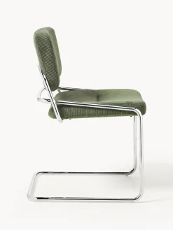 Sedia cantilever in velluto a coste Don