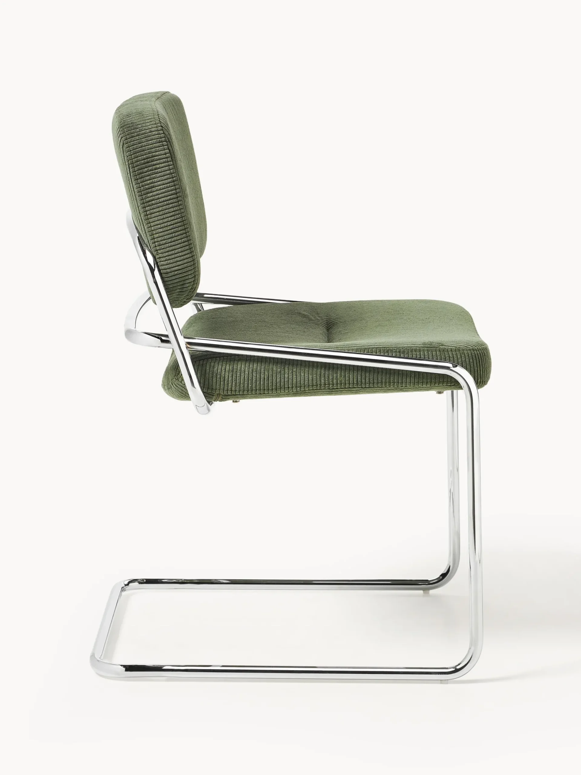 Sedia cantilever in velluto a coste Don
