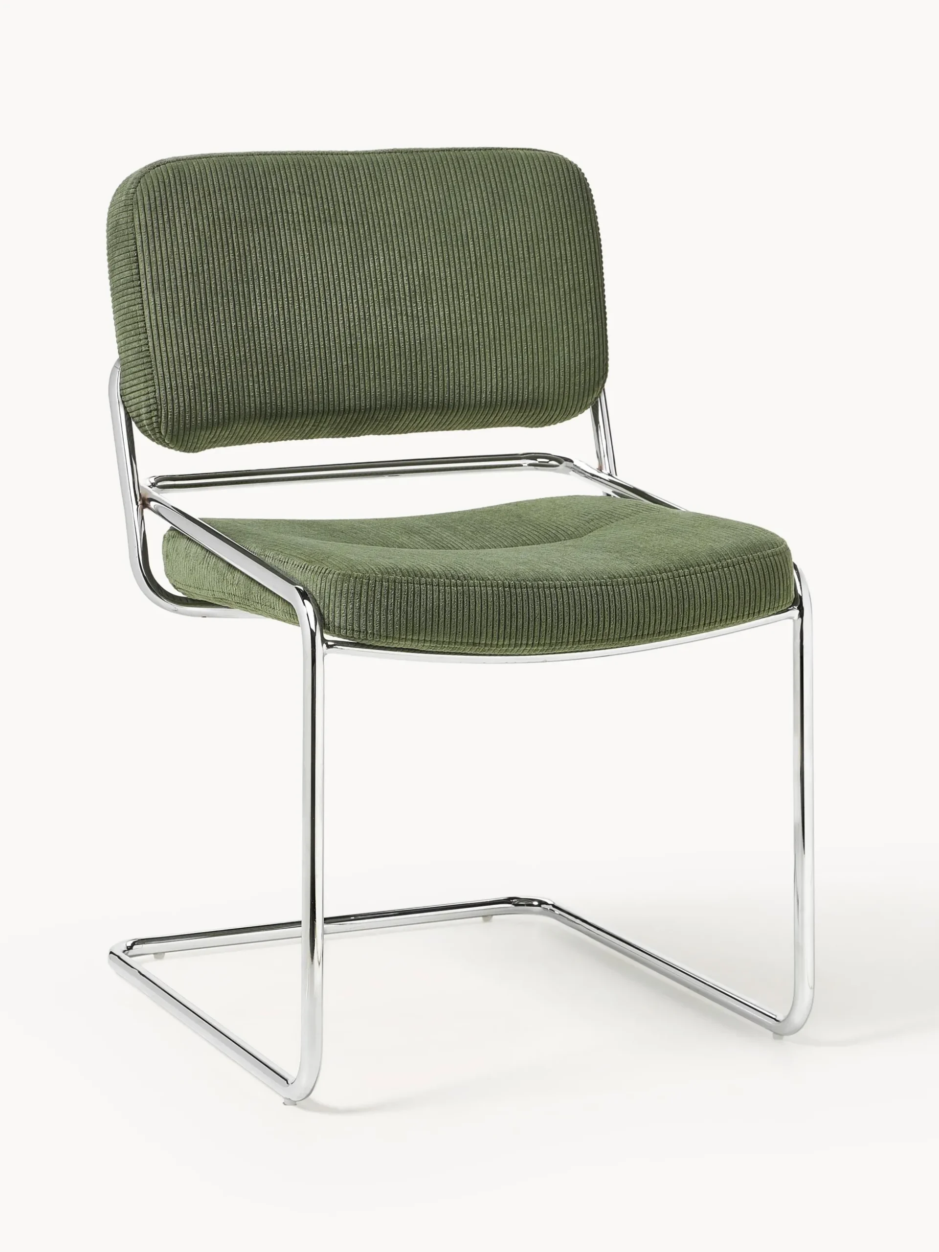 Sedia cantilever in velluto a coste Don
