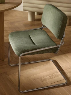 Sedia cantilever in velluto a coste Don