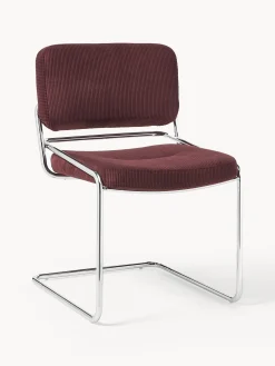 Sedia cantilever in velluto a coste Don