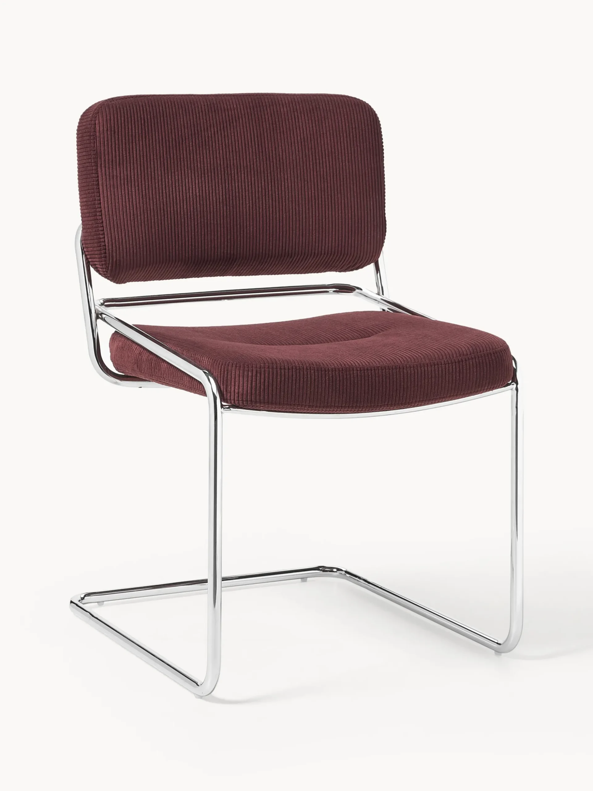 Sedia cantilever in velluto a coste Don