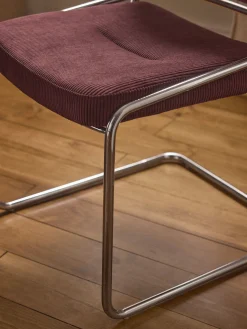 Sedia cantilever in velluto a coste Don