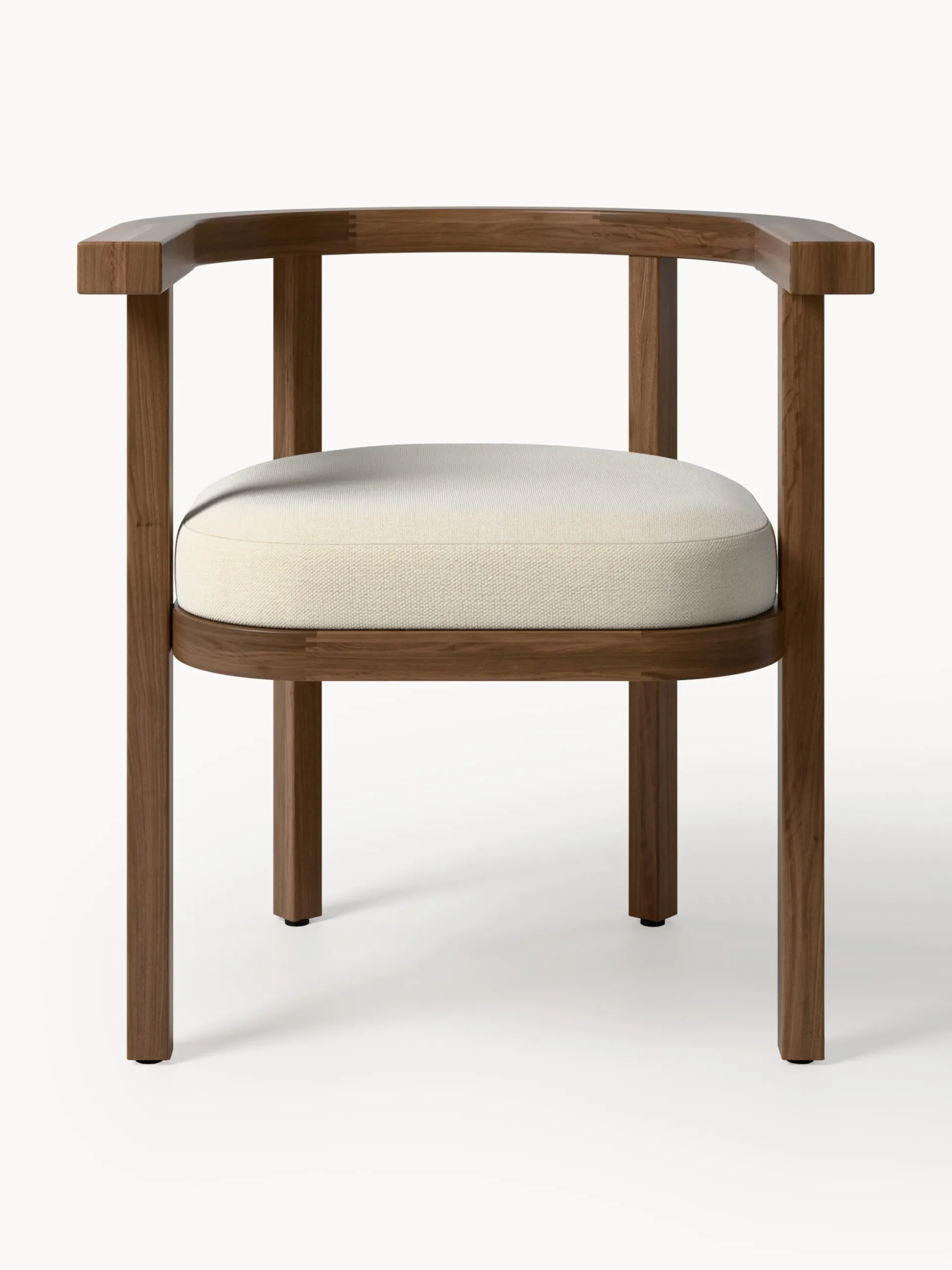 Sedia con braccioli da giardino in legno di acacia con cuscino Matheus