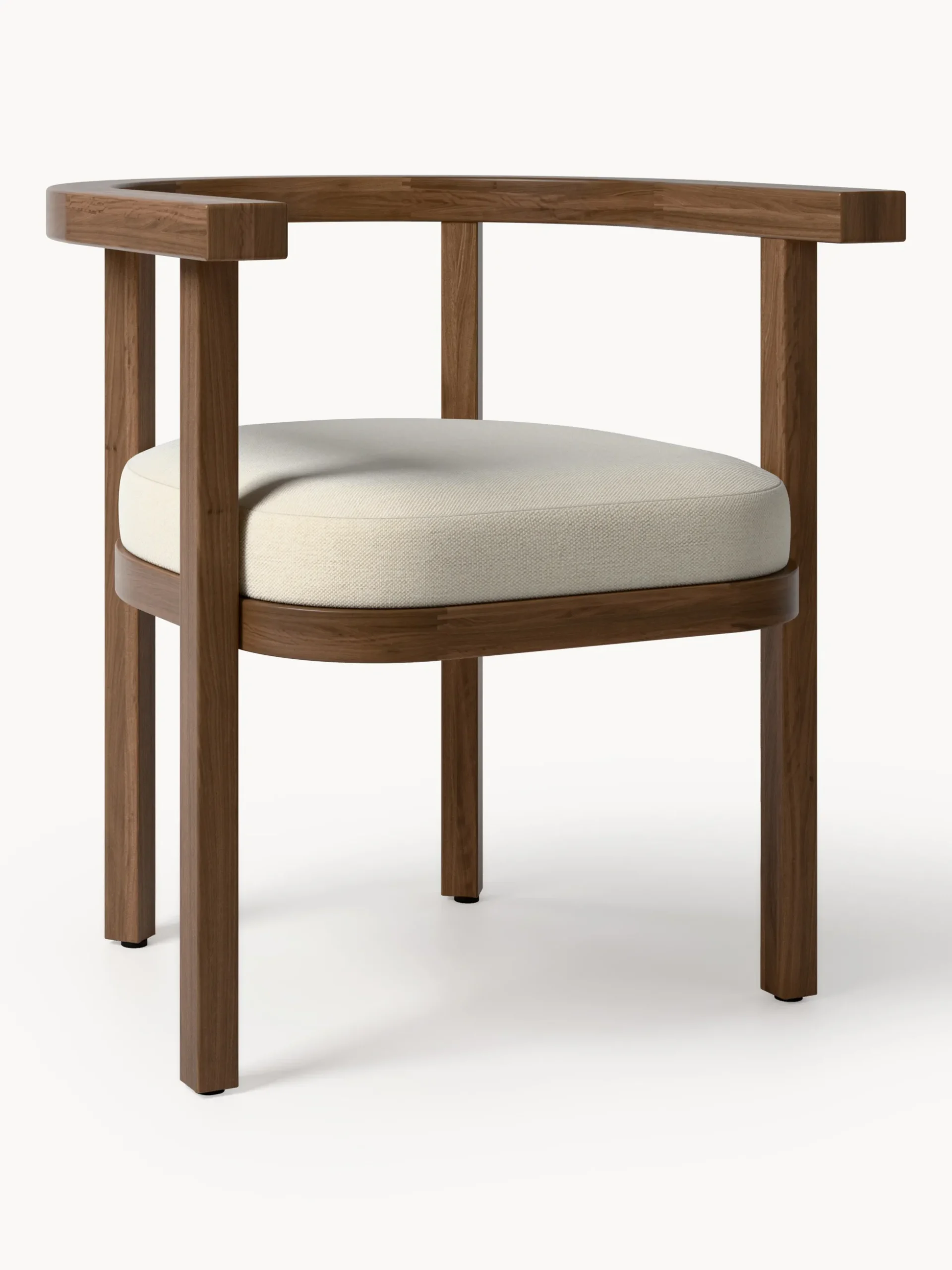 Sedia con braccioli da giardino in legno di acacia con cuscino Matheus