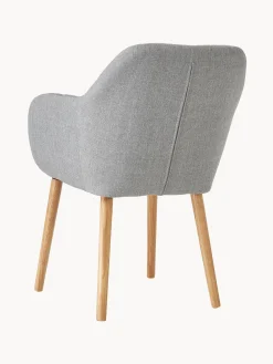 Sedia con braccioli e gambe in legno Emilia