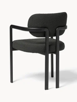 Sedia con braccioli in bouclé Adrien