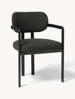 Sedia con braccioli in bouclé Adrien