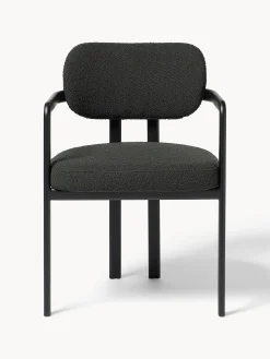 Sedia con braccioli in bouclé Adrien