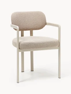 Sedia con braccioli in bouclé Adrien