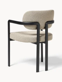 Sedia con braccioli in bouclé Adrien
