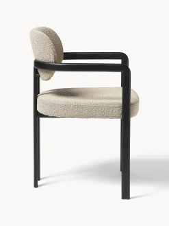 Sedia con braccioli in bouclé Adrien