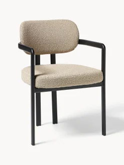Sedia con braccioli in bouclé Adrien