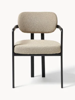 Sedia con braccioli in bouclé Adrien