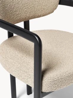 Sedia con braccioli in bouclé Adrien