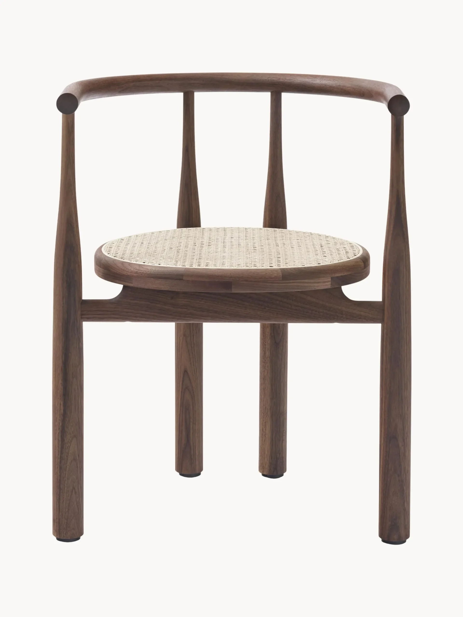 Sedia con braccioli in legno di noce Bukowski