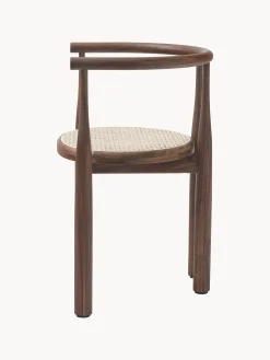 Sedia con braccioli in legno di noce Bukowski