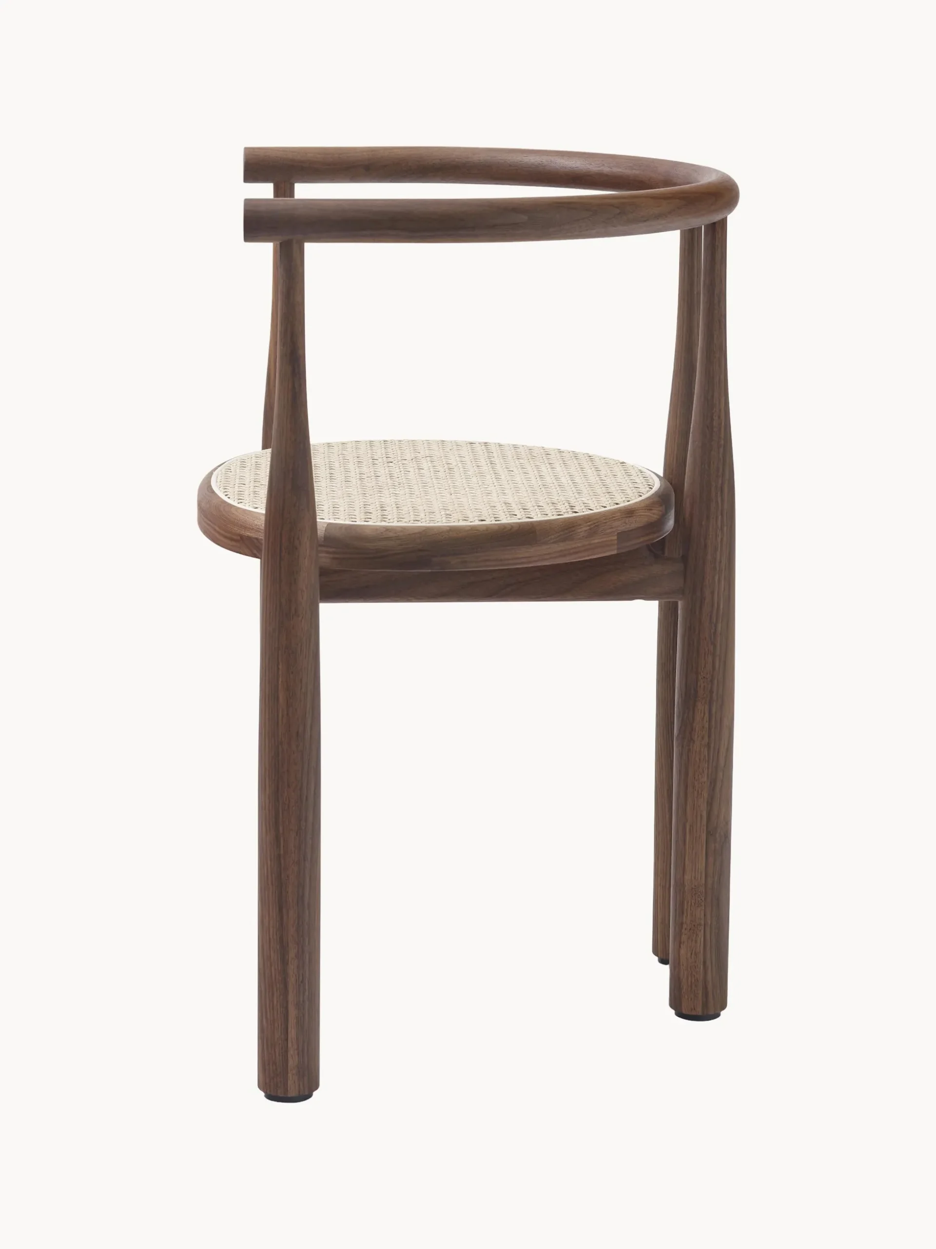 Sedia con braccioli in legno di noce Bukowski