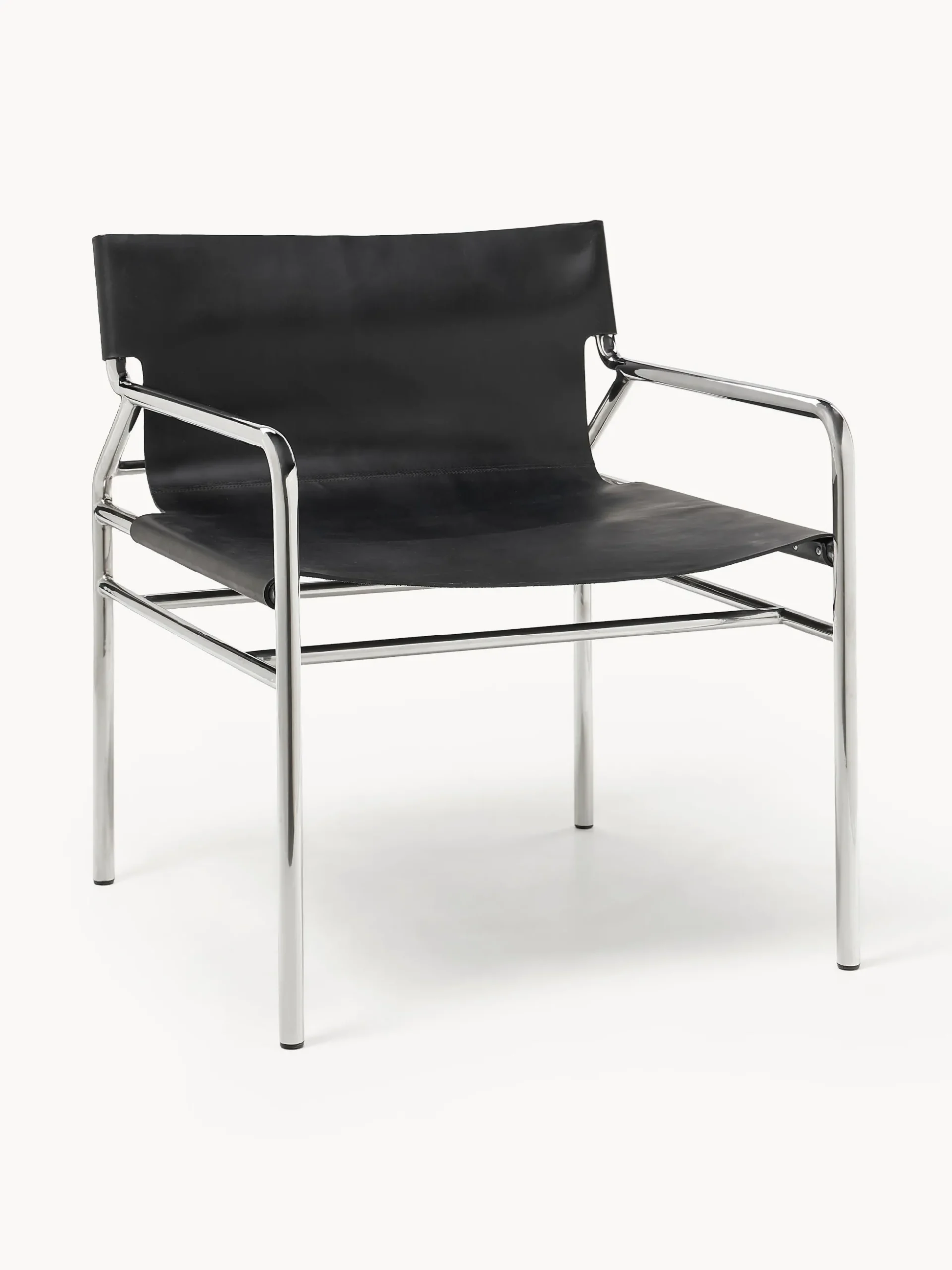Sedia con braccioli in pelle Dion