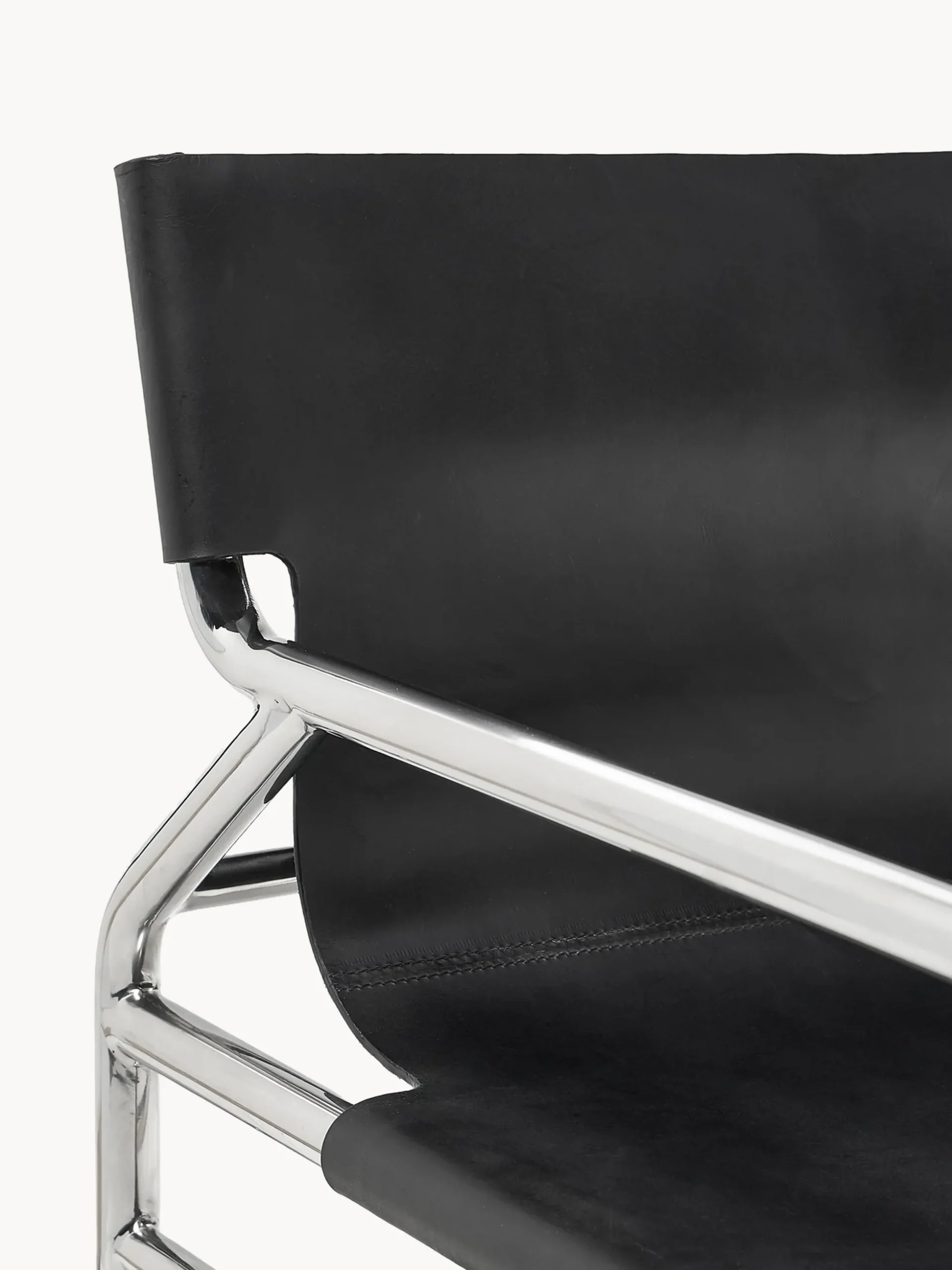 Sedia con braccioli in pelle Dion