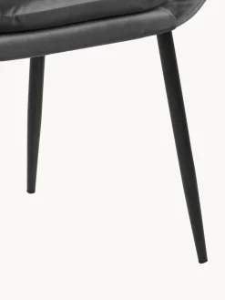 Sedia con braccioli in velluto e gambe in metallo Emilia