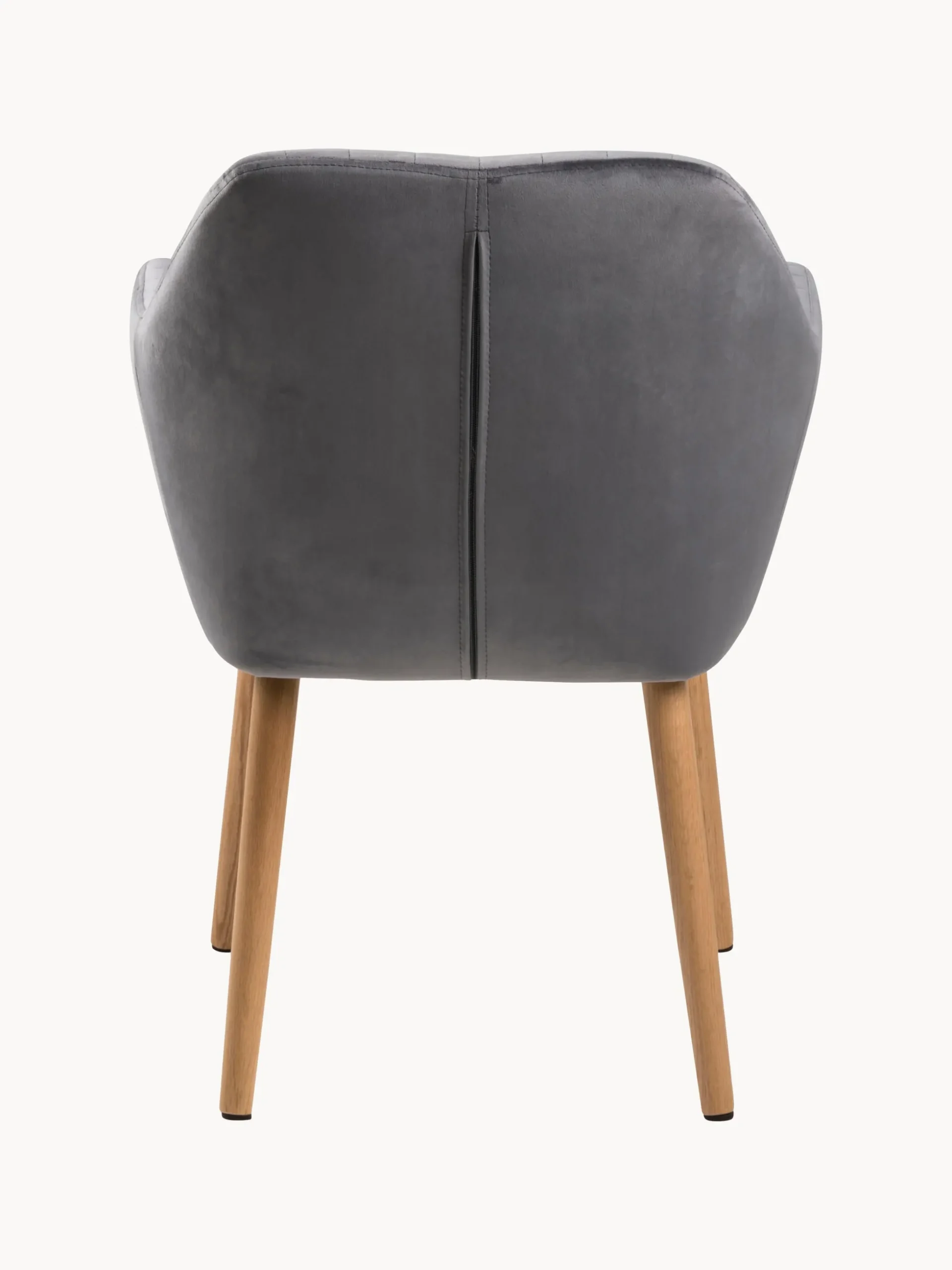 Sedia con braccioli in velluto e gambe in legno Emilia