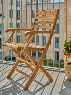 Sedia da giardino pieghevole in legno di teak con braccioli York