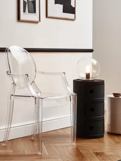 Sedia da pranzo di design con braccioli Louis Ghost