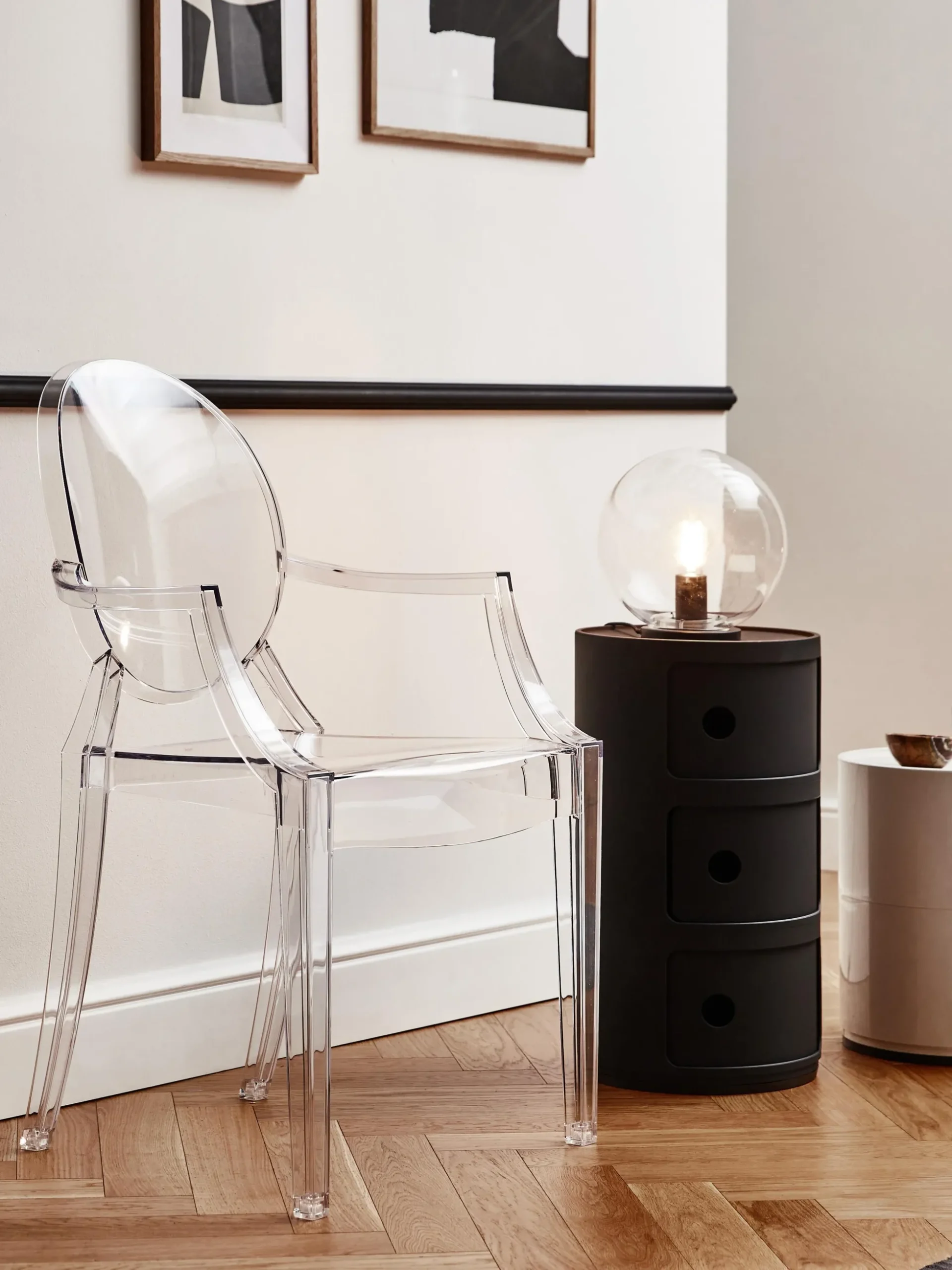 Sedia da pranzo di design con braccioli Louis Ghost