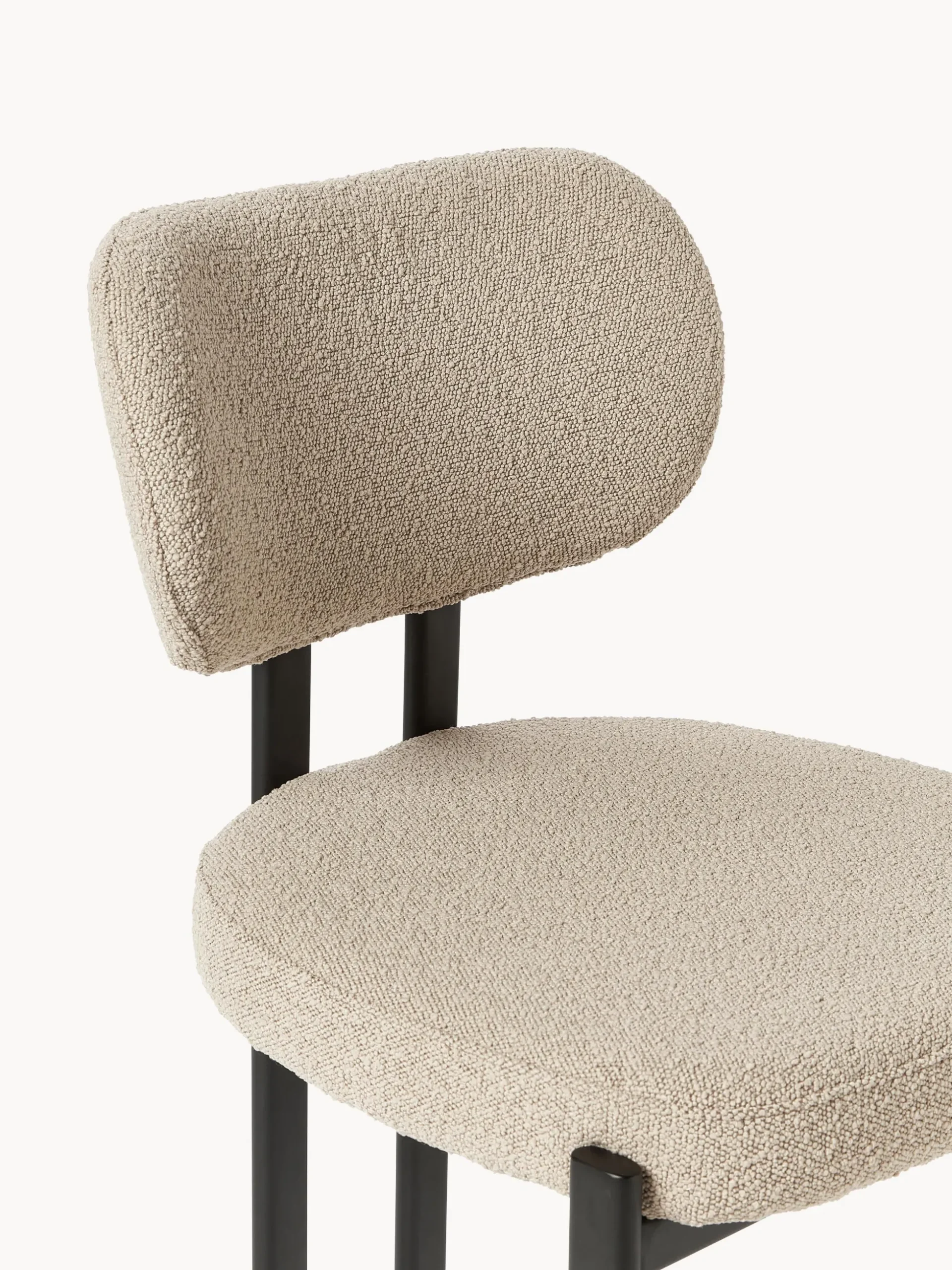 Sedia imbottita in bouclé Adrien
