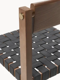 Sedia in legno con seduta in pelle Liza