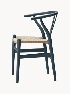 Sedia in legno con seduta intrecciata Wishbone CH24