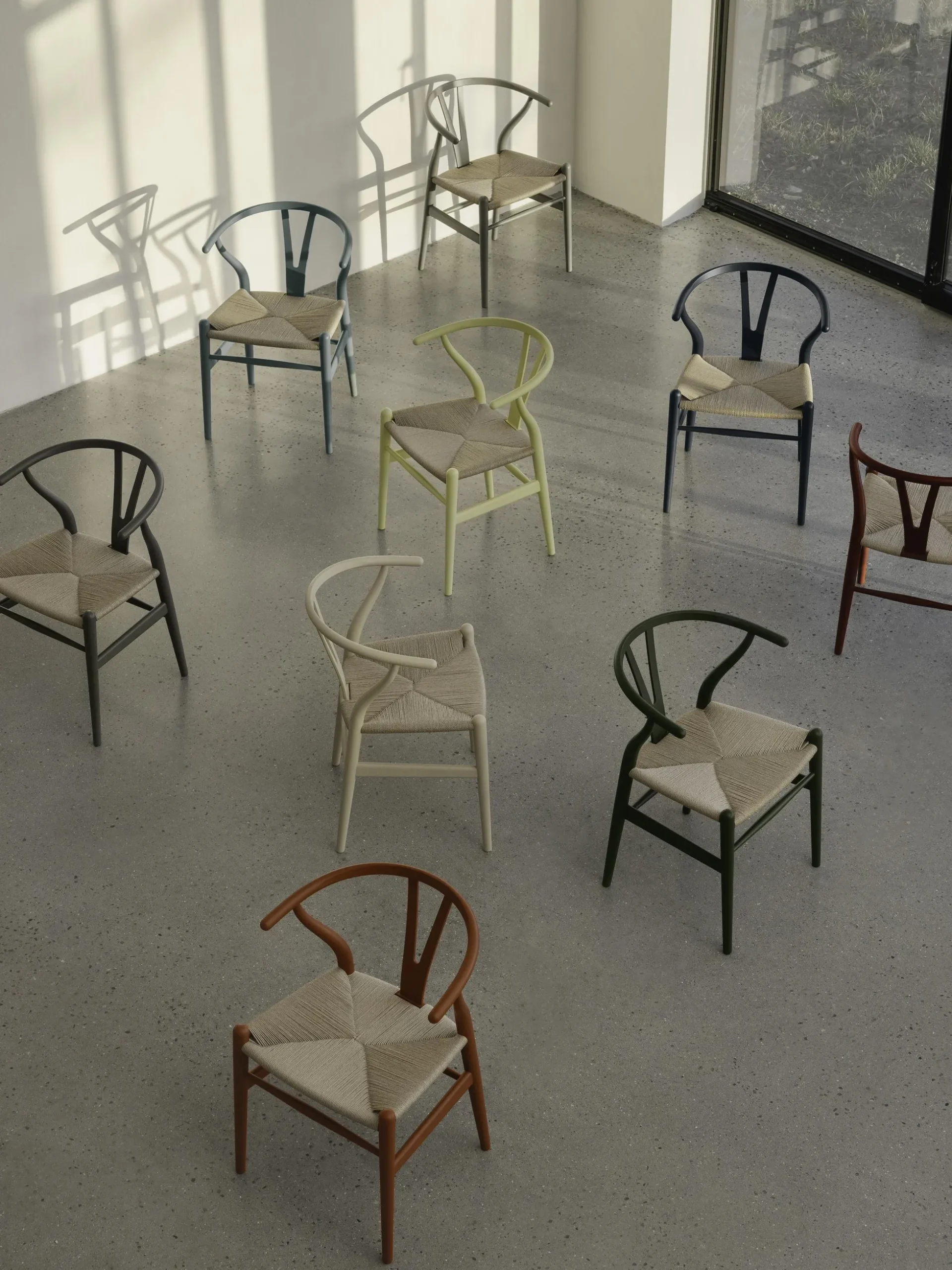 Sedia in legno con seduta intrecciata CH24 Wishbone Chair