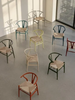Sedia in legno con seduta intrecciata CH24 Wishbone Chair