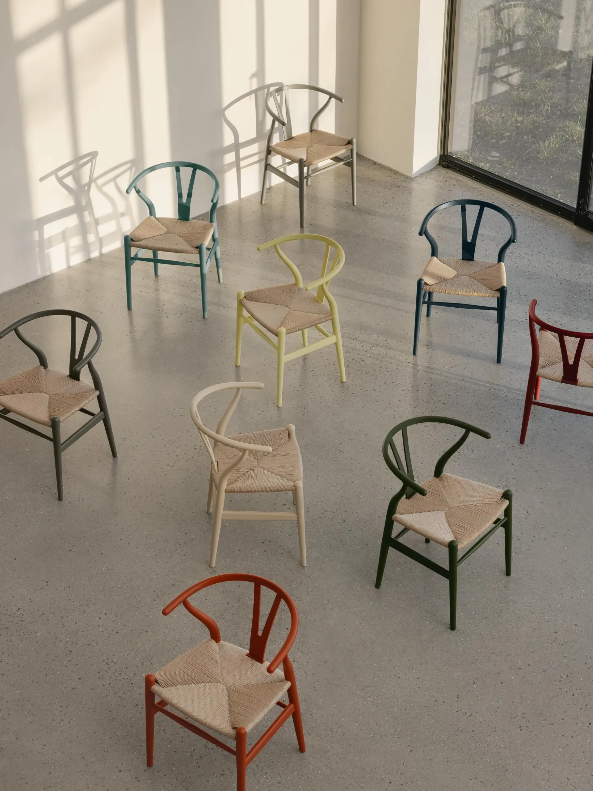 Sedia in legno con seduta intrecciata CH24 Wishbone Chair