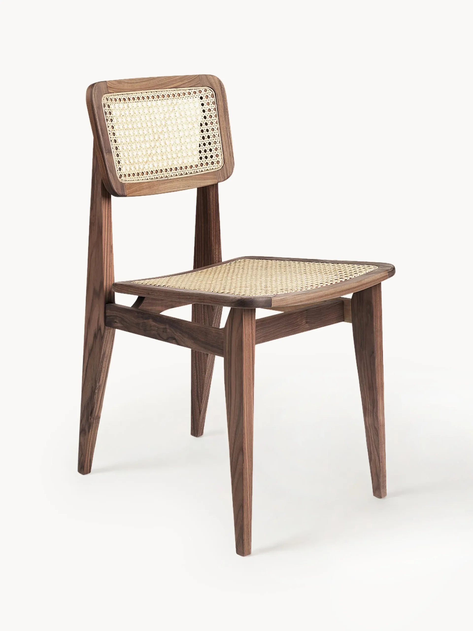 Sedia in legno di noce con intreccio viennese C-Chair