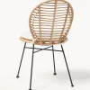 Sedie in polirattan con cuscino Cordula 2 pz
