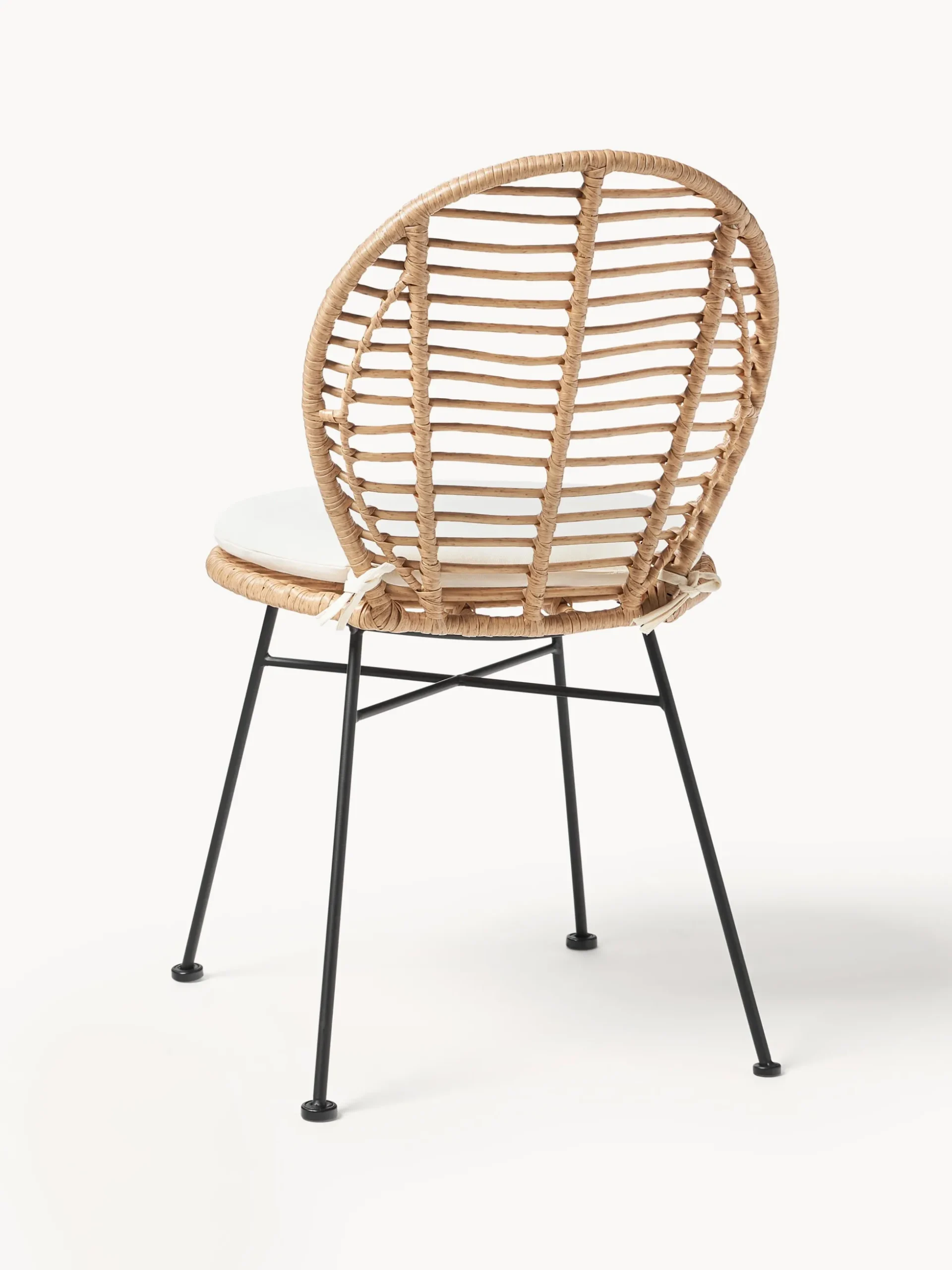 Sedie in polirattan con cuscino Cordula 2 pz