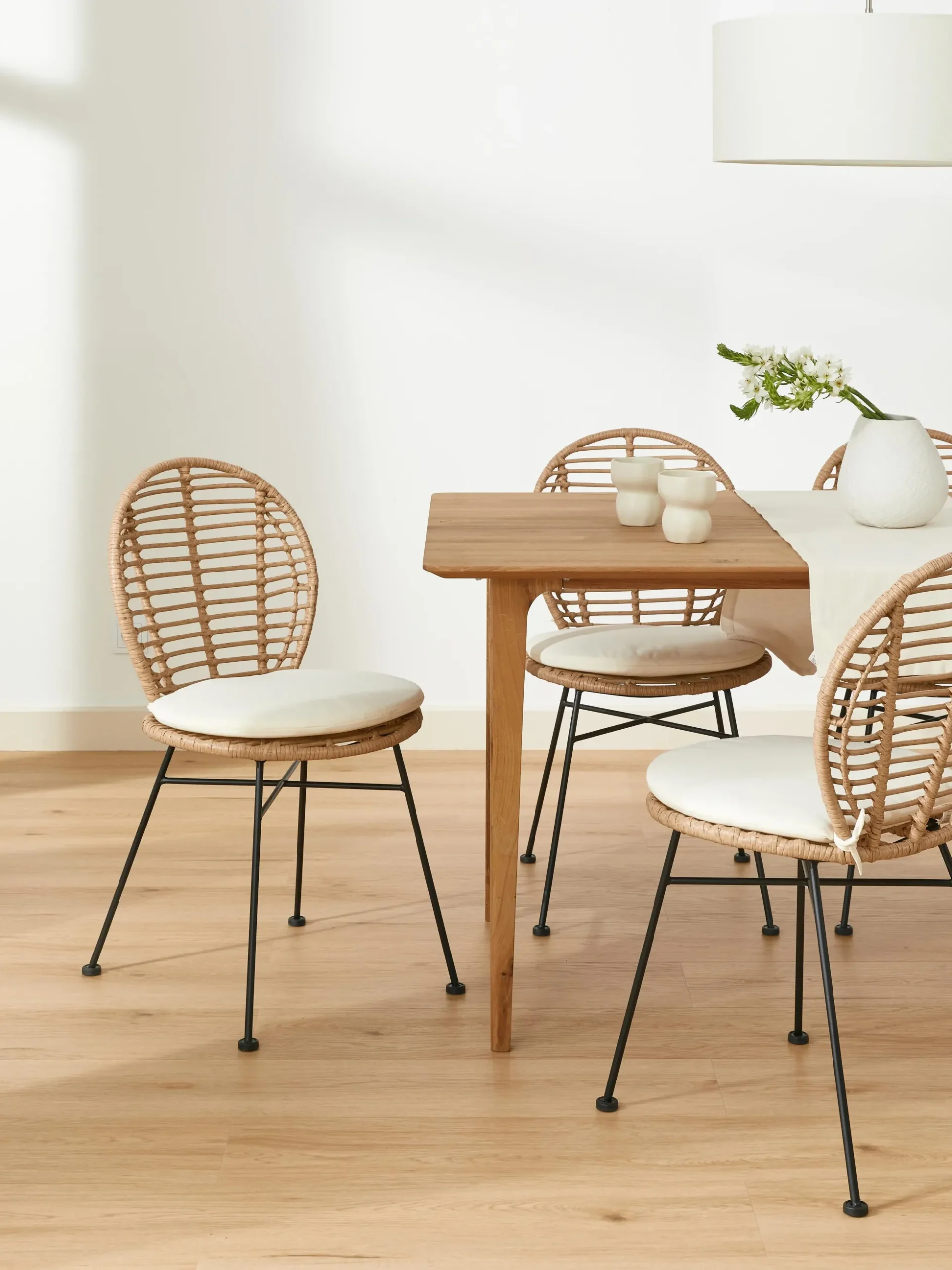 Sedie in polirattan con cuscino Cordula 2 pz