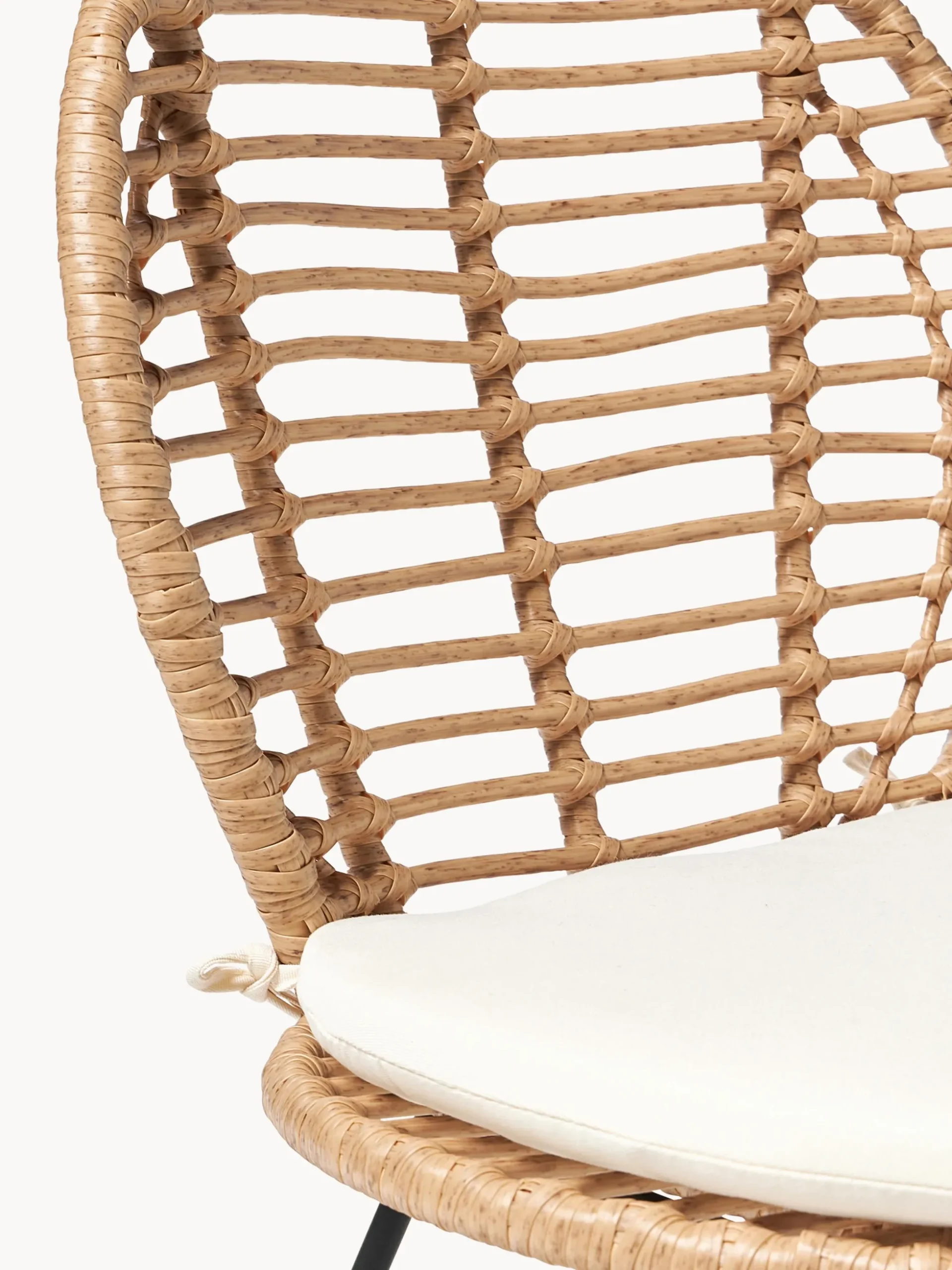Sedie in polirattan con cuscino Cordula 2 pz