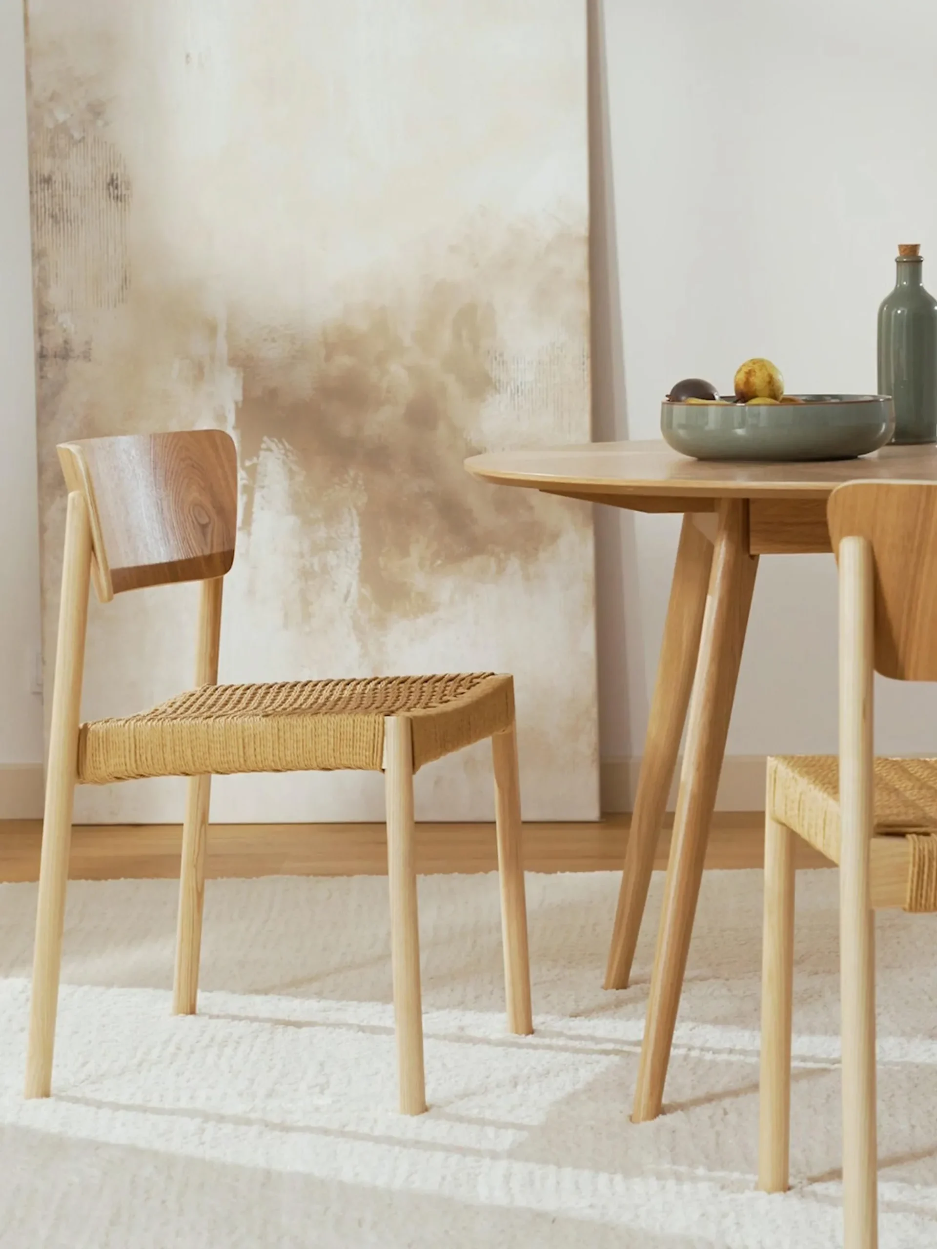 Sedie in legno con seduta in rattan Danny 2 pz