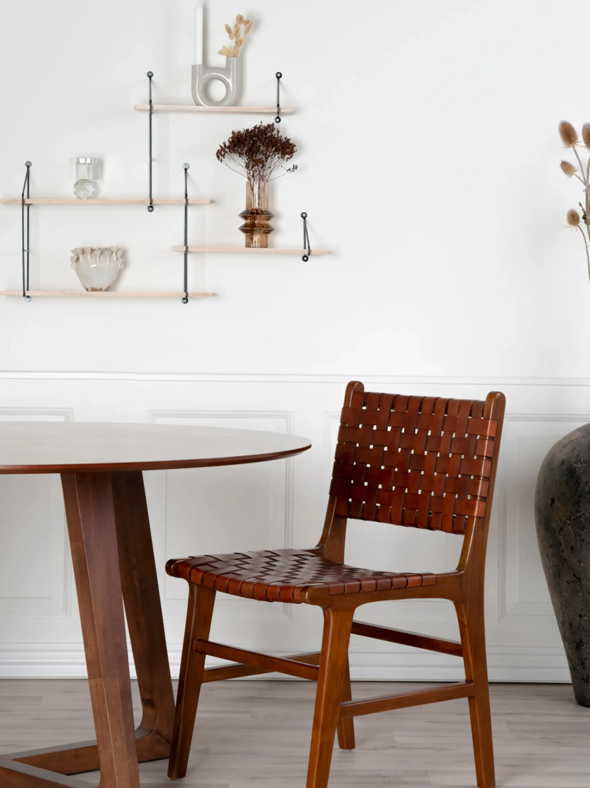 Sedie in legno di teak/pelle Perugia 2 pz