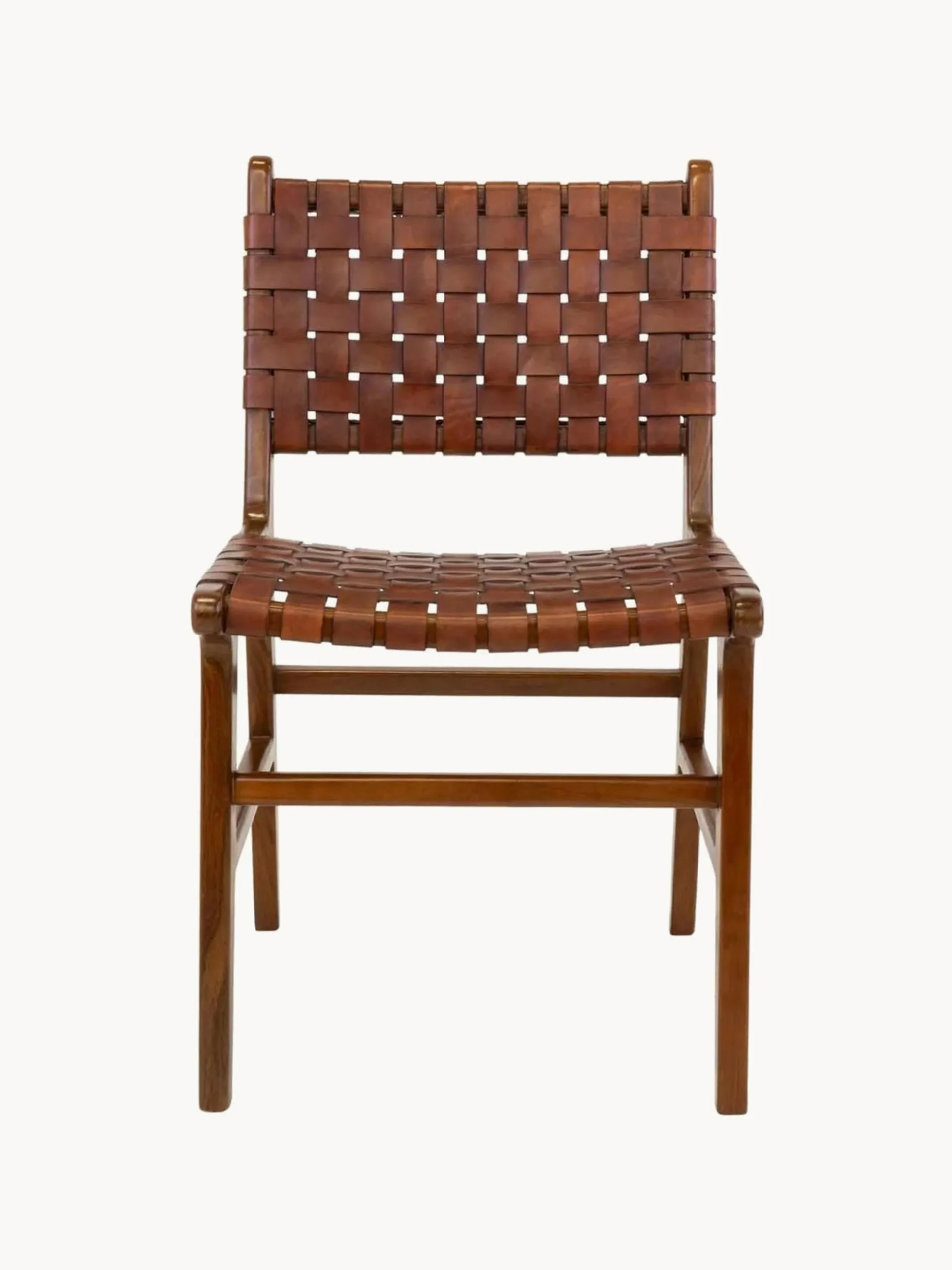Sedie in legno di teak/pelle Perugia 2 pz