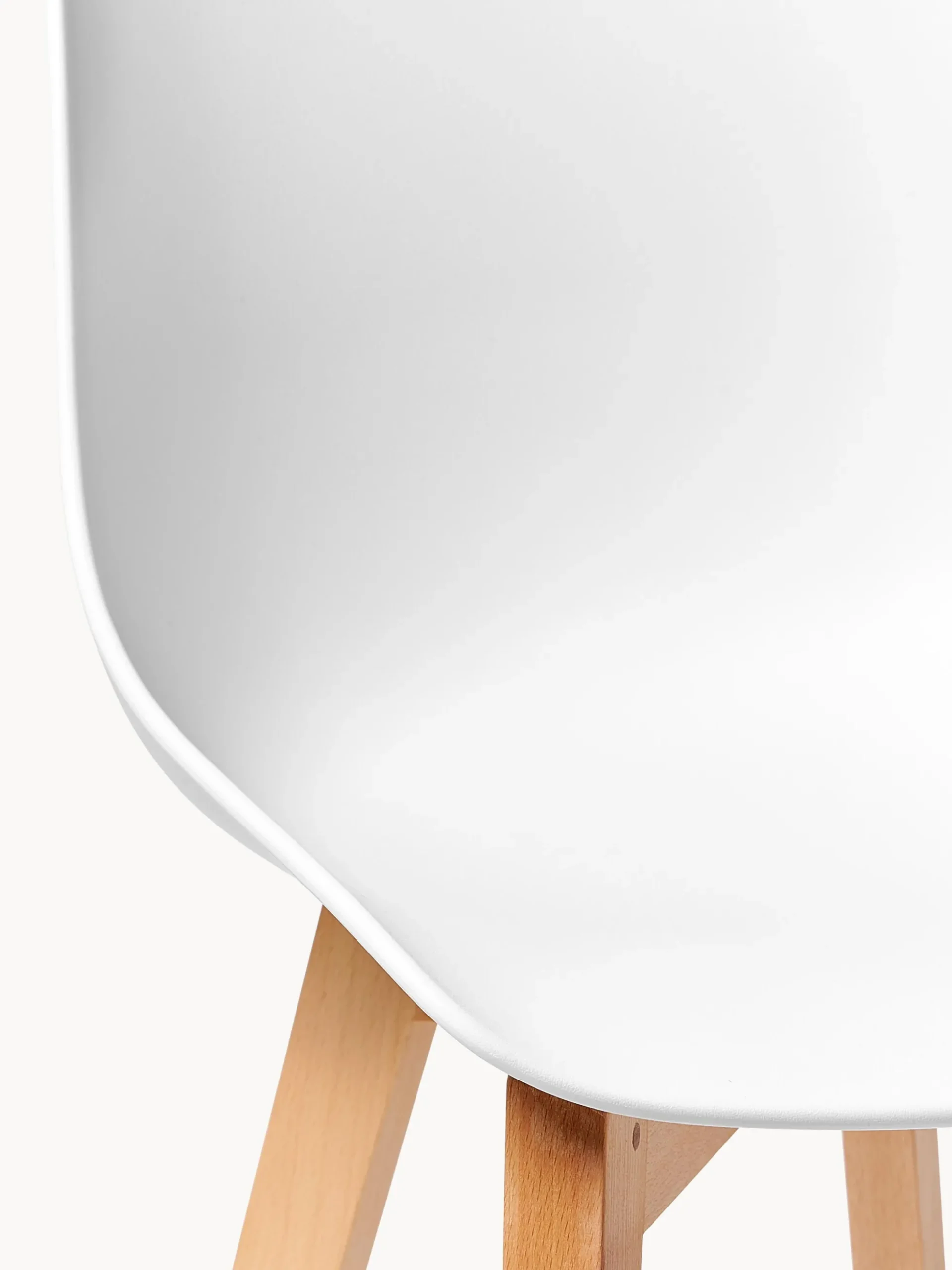 Sedie in plastica con gambe in legno Dave 2 pz