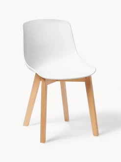Sedie in plastica con gambe in legno Dave 2 pz